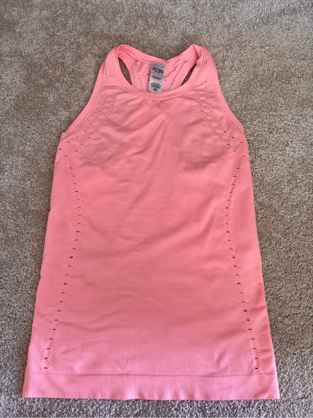 Victoria Sport Seamless Racerback Tank Top  Perforated Workout Gym Yoga Size S